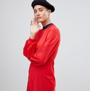 ASOS Seam Detail Mini Swing Dress With Bell Sleeve